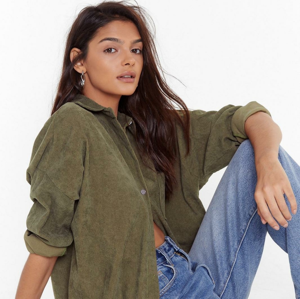 Corduroy Navy Green Nasty Gal Shirt